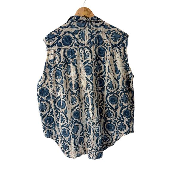 Jaded Gypsy "All Ears" Gypsy Sak sleeveless button-up top boho one size - Picture 2 of 5